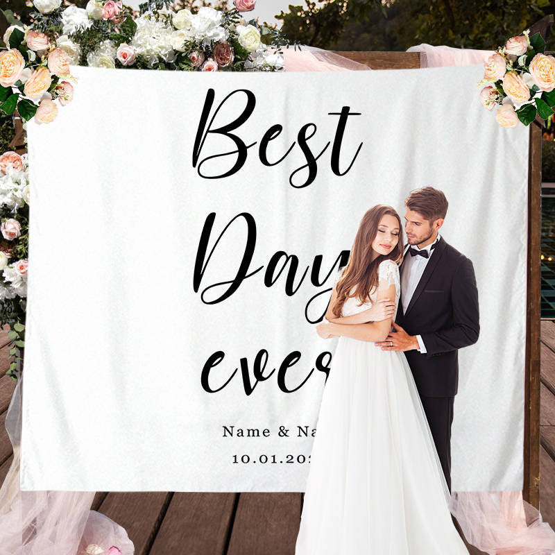 Lofaris Personalized Outdoor Wedding Reception Photo Backdrop