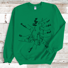 Lofaris Personalized Papa Hand And Grandkids Sweatshirt