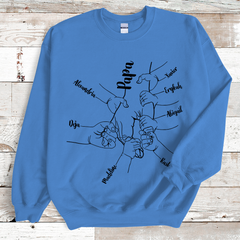 Lofaris Personalized Papa Hand And Grandkids Sweatshirt