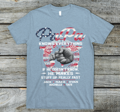 Lofaris Personalized Papa Knows Everything Kids Fist T - Shirt