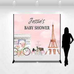 Lofaris Personalized Paris Eiffel Tower Baby Shower Backdrop