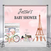 Lofaris Personalized Paris Eiffel Tower Baby Shower Backdrop