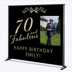 Lofaris Personalized Photo 70th Fabulous Birthday Backdrop