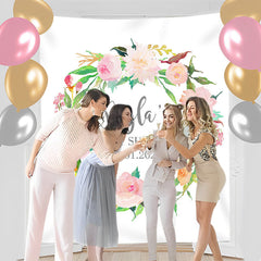 Lofaris Personalized Photo Booth Flowers Baby Shower Backdrop