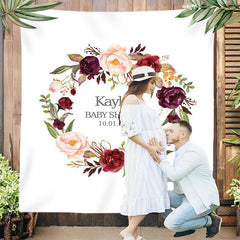 Lofaris Personalized Photo Booth Flowers Baby Shower Backdrop