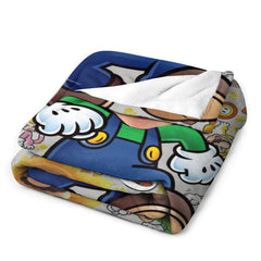 Lofaris Personalized Photo Cute Green Pipeman Monster Blanket