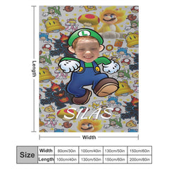 Lofaris Personalized Photo Cute Green Pipeman Monster Blanket