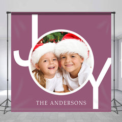 Lofaris Personalized Photo Letter Name Purple Christmas Backdrop