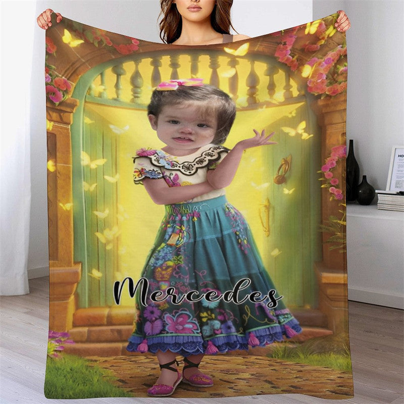 Lofaris Personalized Photo Minority Girl Arch Door Blanket