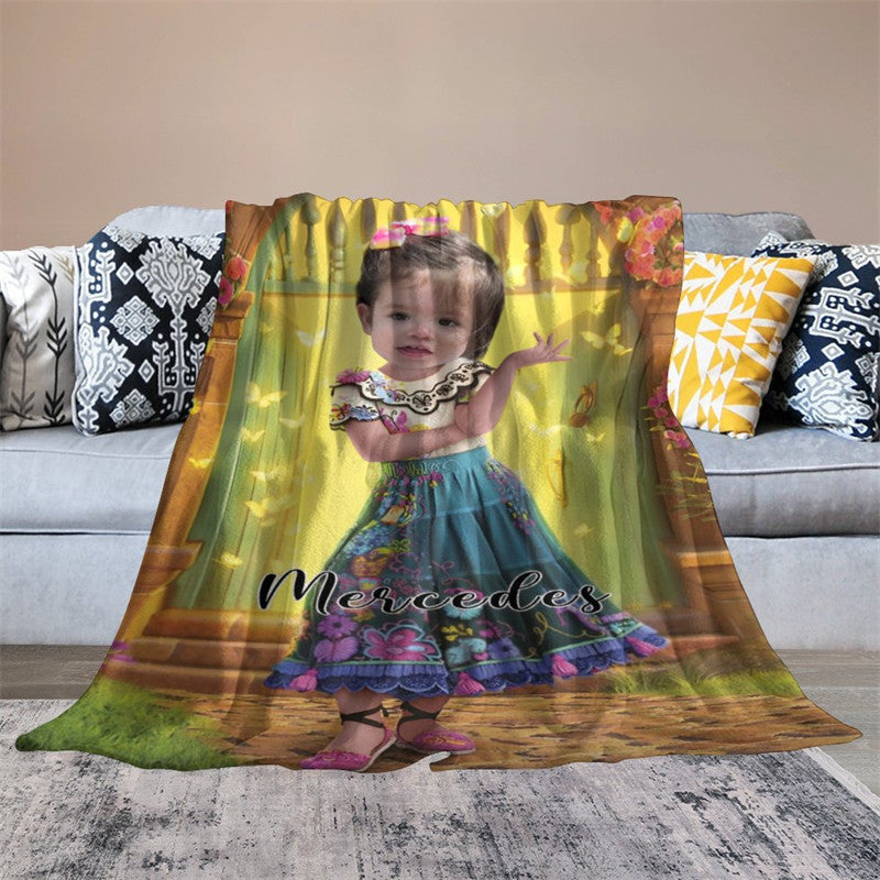 Lofaris Personalized Photo Minority Girl Arch Door Blanket