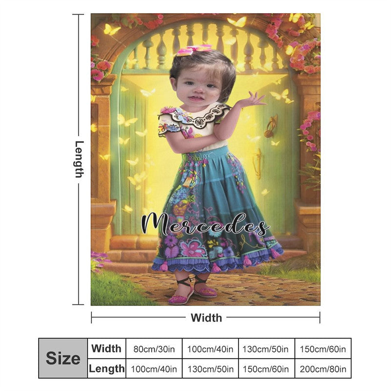 Lofaris Personalized Photo Minority Girl Arch Door Blanket