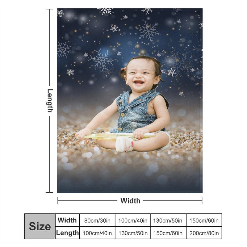 Lofaris Personalized Photo Snowflake Soft Blanket For Kits