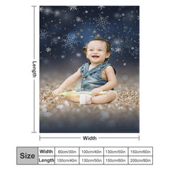 Lofaris Personalized Photo Snowflake Soft Blanket For Kits