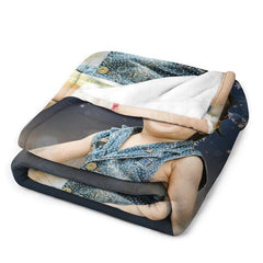 Lofaris Personalized Photo Snowflake Soft Blanket For Kits