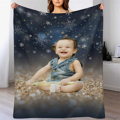 Lofaris Personalized Photo Snowflake Soft Blanket For Kits