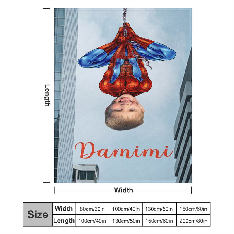 Lofaris Personalized Photo Super Sipder Hero Boy Blanket
