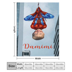 Lofaris Personalized Photo Super Sipder Hero Boy Blanket