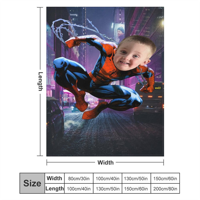 Lofaris Personalized Photo Swing Hero Night City Blanket
