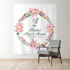 Lofaris Personalized Pink Floral Bridal Shower Backdrop