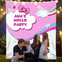 Lofaris Personalized Pink kitten Kid Birthday Party Banner