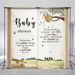 Lofaris Personalized Plain Bees Honey Baby Shower Backdrop