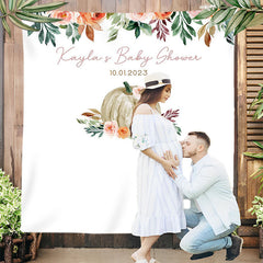 Lofaris Personalized Pumpkin Baby Shower Backdrop for Girl