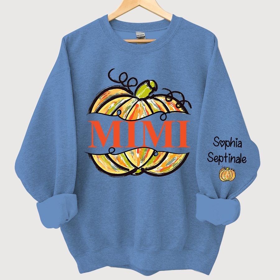 Lofaris Personalized Pumpkin Painted Mimi Fall Sweatshirt