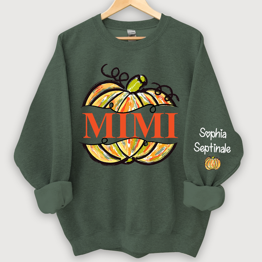 Lofaris Personalized Pumpkin Painted Mimi Fall Sweatshirt