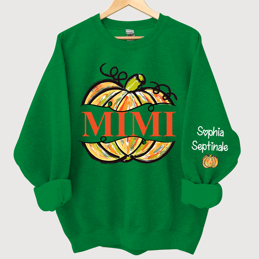 Lofaris Personalized Pumpkin Painted Mimi Fall Sweatshirt