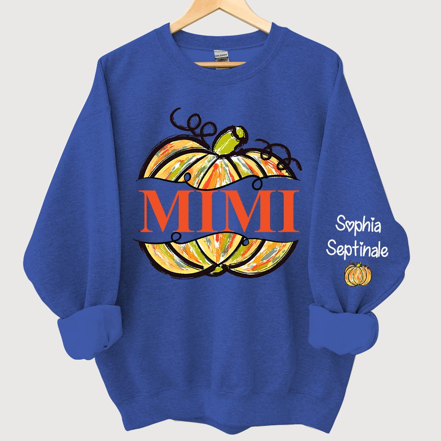 Lofaris Personalized Pumpkin Painted Mimi Fall Sweatshirt