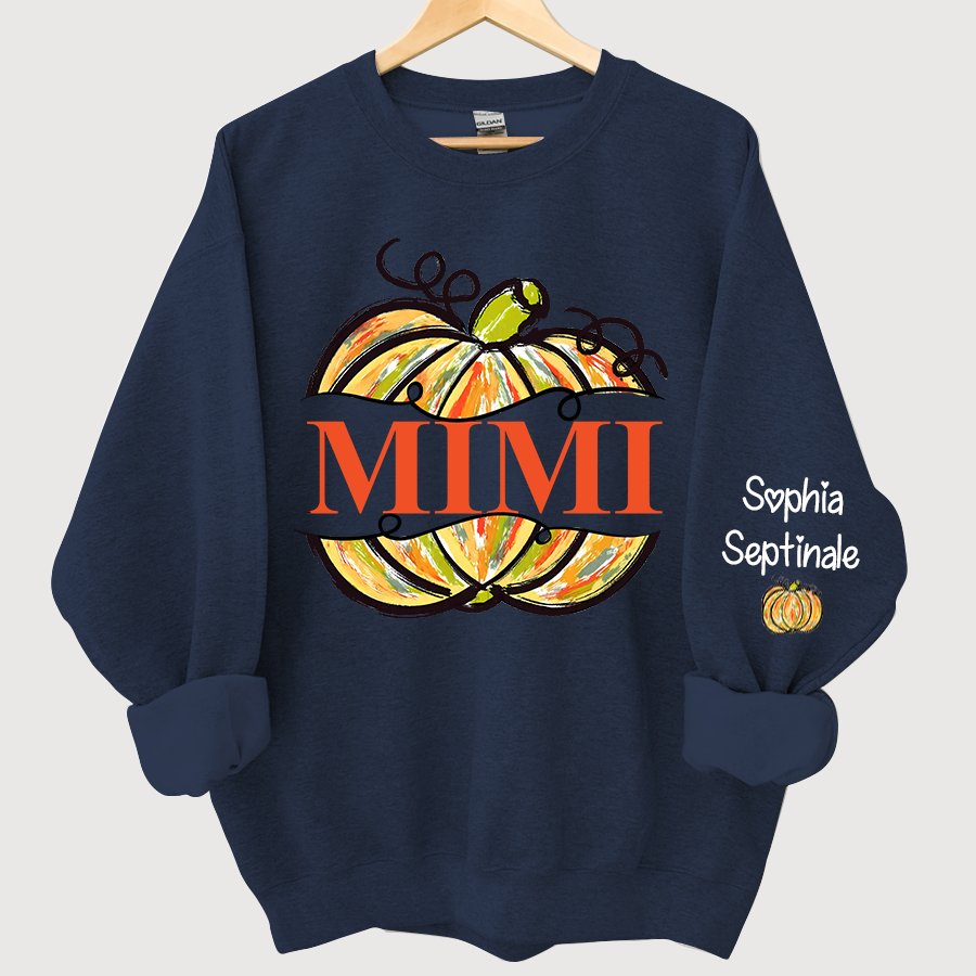 Lofaris Personalized Pumpkin Painted Mimi Fall Sweatshirt
