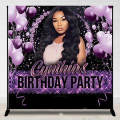 Lofaris Personalized Purple Birthday Backdrop With Photo