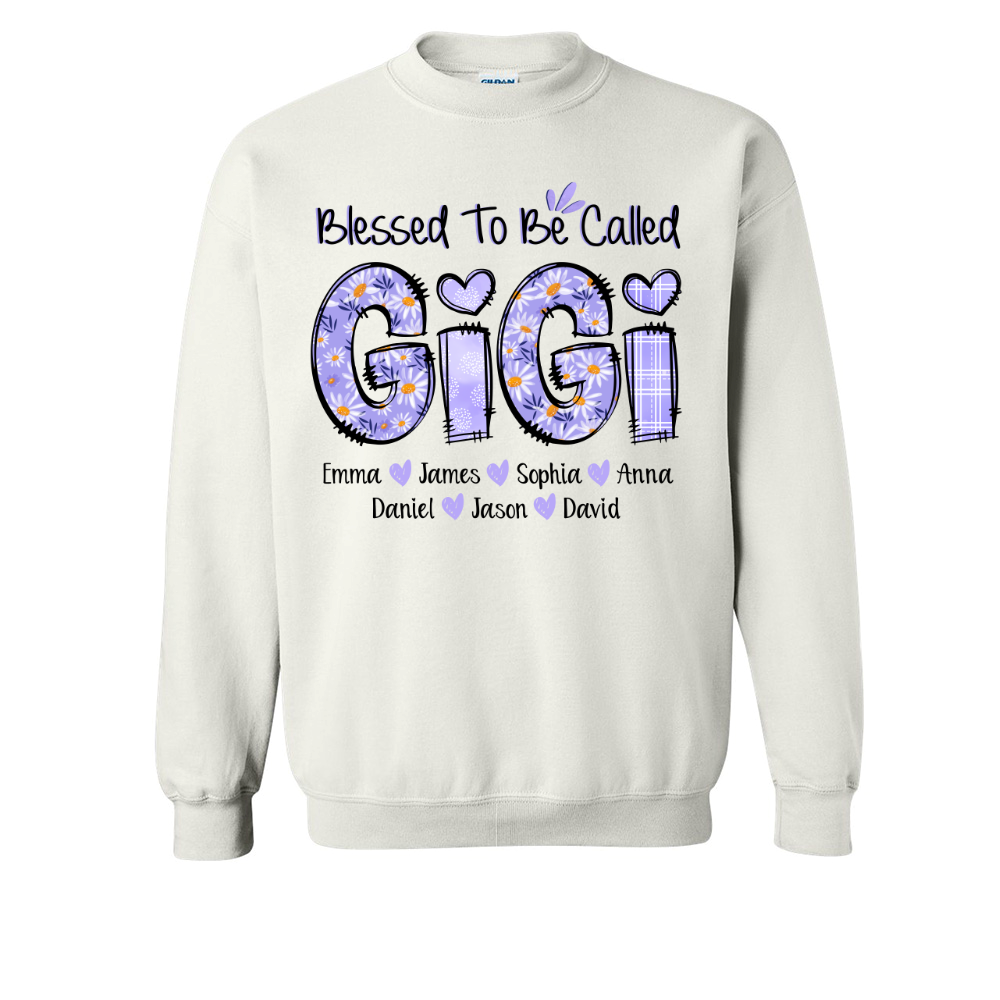 Lofaris Personalized Purple Floral Blessed Gigi Sweatshirt