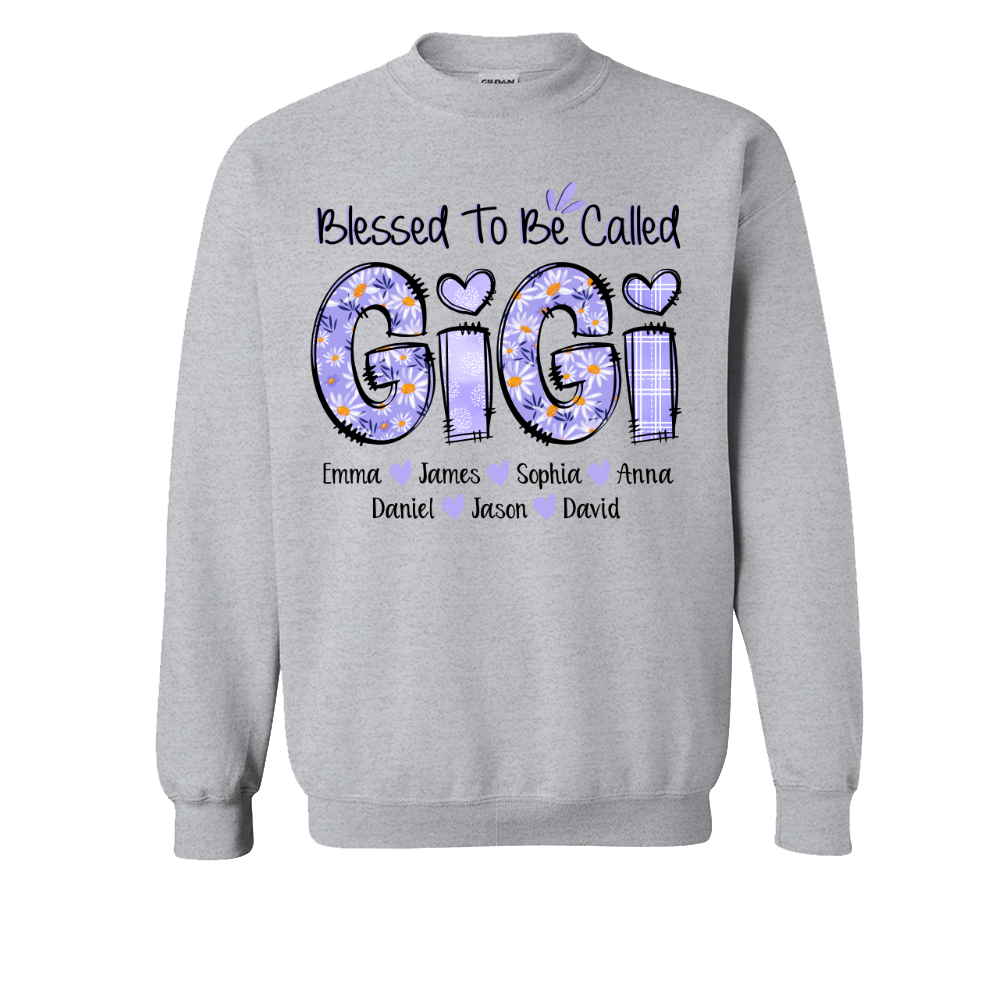 Lofaris Personalized Purple Floral Blessed Gigi Sweatshirt