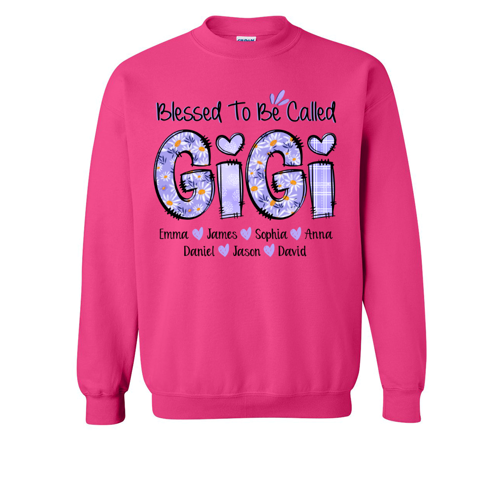 Lofaris Personalized Purple Floral Blessed Gigi Sweatshirt