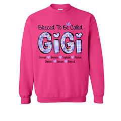 Lofaris Personalized Purple Floral Blessed Gigi Sweatshirt