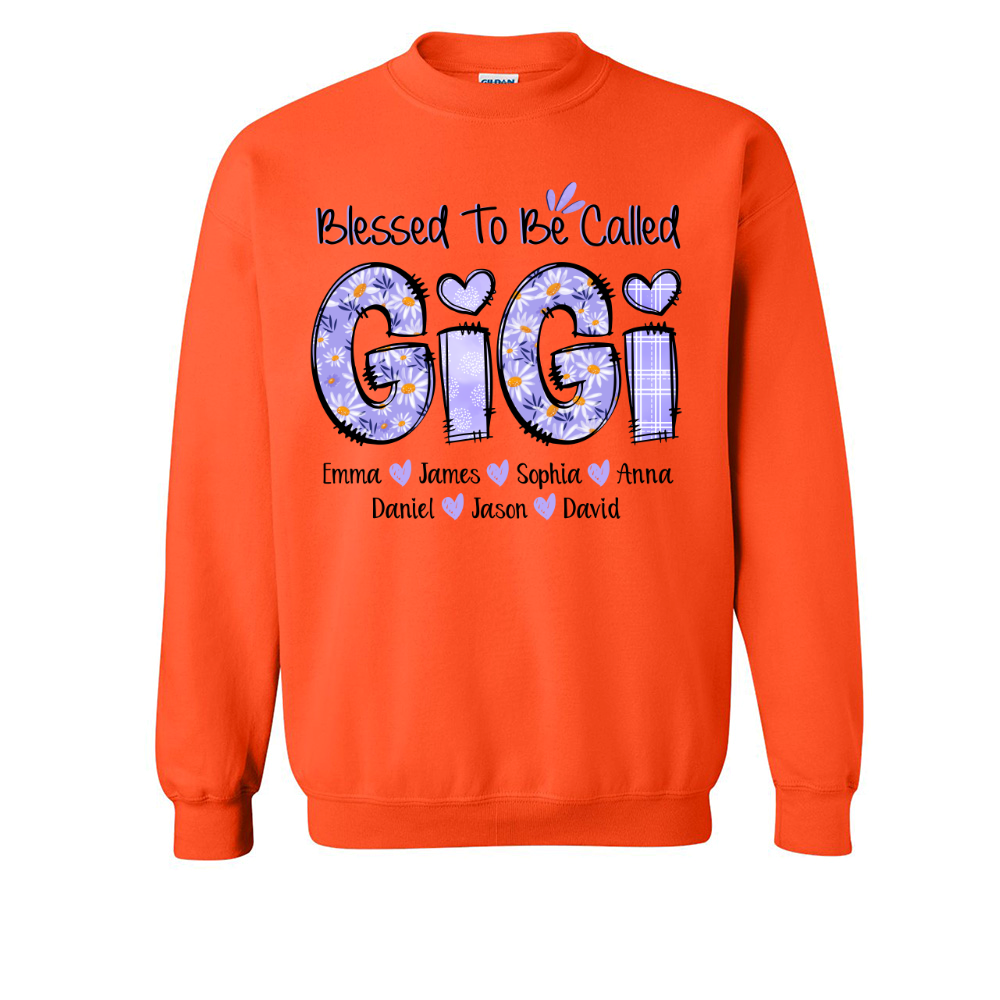 Lofaris Personalized Purple Floral Blessed Gigi Sweatshirt