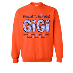 Lofaris Personalized Purple Floral Blessed Gigi Sweatshirt