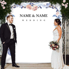 Lofaris Personalized Purple Pink Floral Backdrop For Wedding