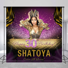 Lofaris Personalized Queen Happy 30th Birthday Backdrop