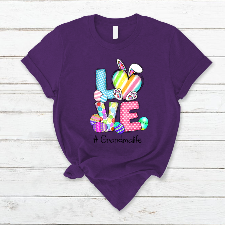 Lofaris Personalized Rainbow Color Love Easter Eggs T-Shirt