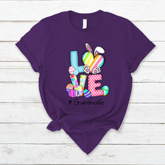 Lofaris Personalized Rainbow Color Love Easter Eggs T-Shirt