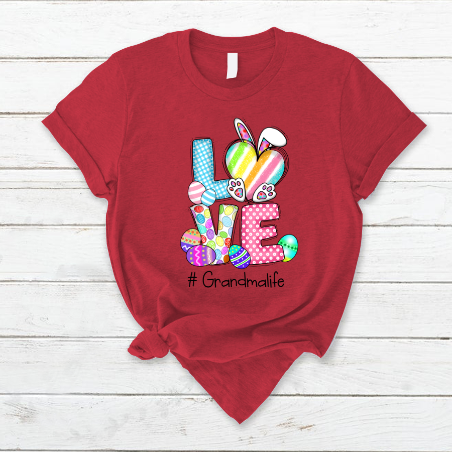 Lofaris Personalized Rainbow Color Love Easter Eggs T-Shirt