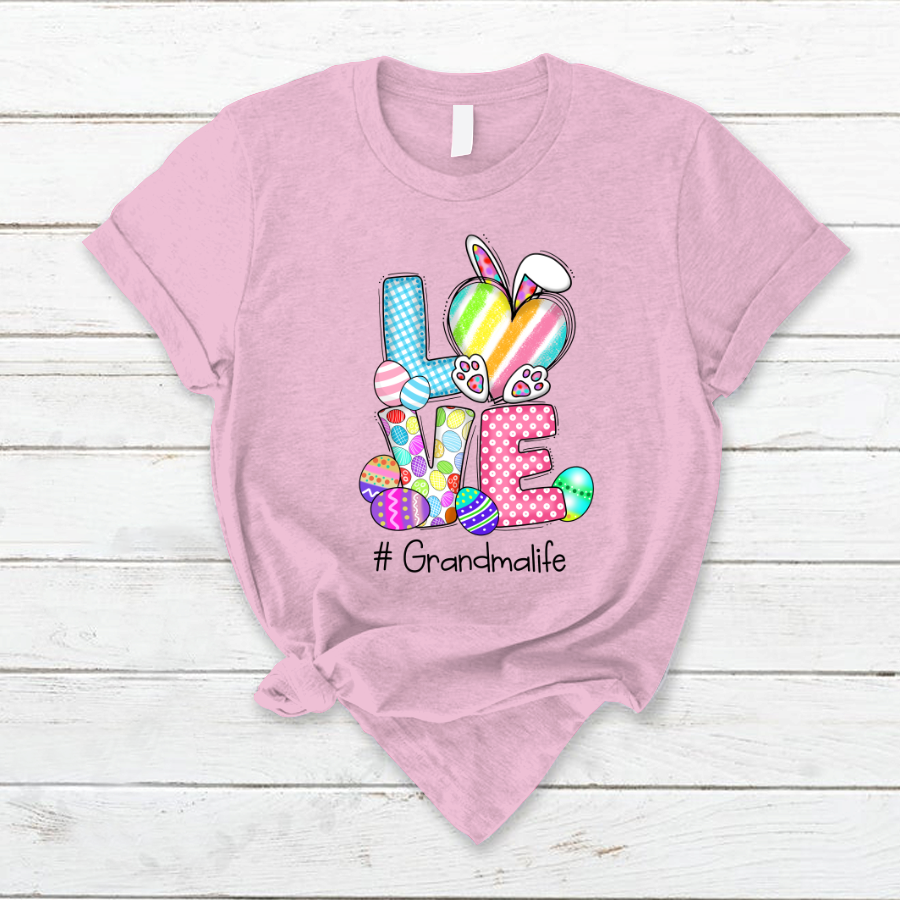 Lofaris Personalized Rainbow Color Love Easter Eggs T-Shirt