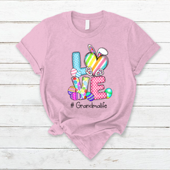 Lofaris Personalized Rainbow Color Love Easter Eggs T-Shirt