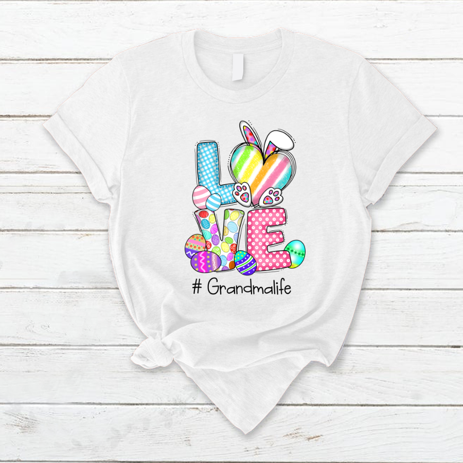 Lofaris Personalized Rainbow Color Love Easter Eggs T-Shirt
