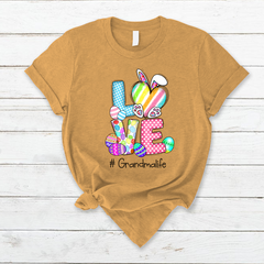 Lofaris Personalized Rainbow Color Love Easter Eggs T-Shirt