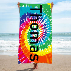 Lofaris Personalized Rainbow Color Name Summer Beach Towel