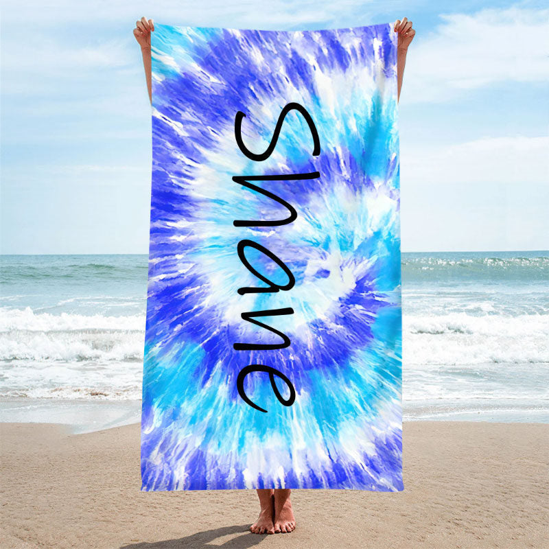 Lofaris Personalized Rainbow Color Name Summer Beach Towel