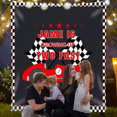Lofaris Personalized Red Car Two Fast 2nd Birthday Backdrop